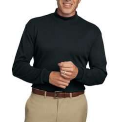 Mens Black Polo Long Sleeve - K321