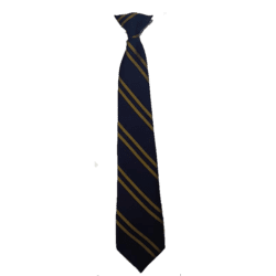 Tie Clip-on - Navy/Double Gold Stripe