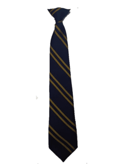 Tie Clip-on - Navy/Double Gold Stripe