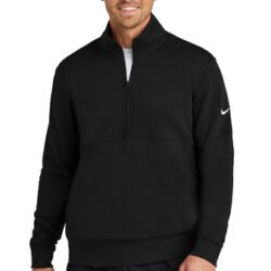 Crunch Fitness - Mens Nike Club Fleece Sleeve Swoosh 1/2-Zip - NKDX6718
