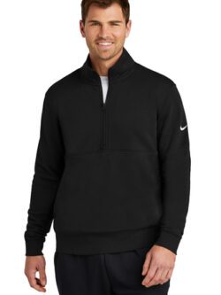 Crunch Fitness - Mens Nike Club Fleece Sleeve Swoosh 1/2-Zip - NKDX6718